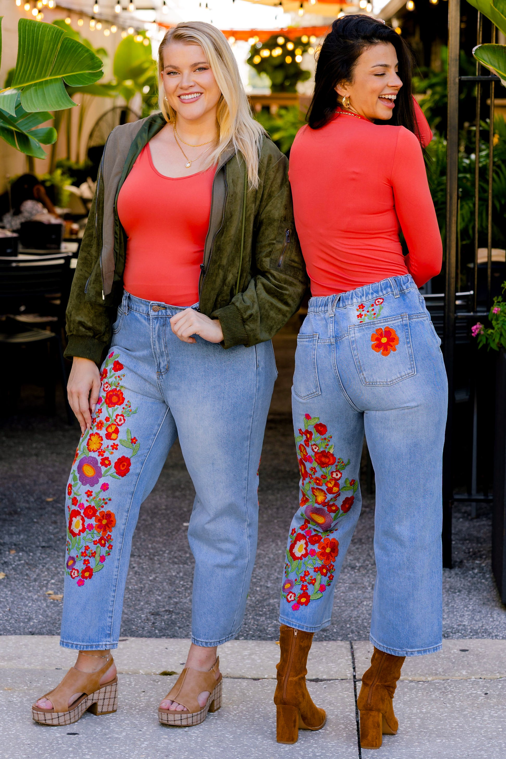 Uptown Funk Floral Embroidered Jeans