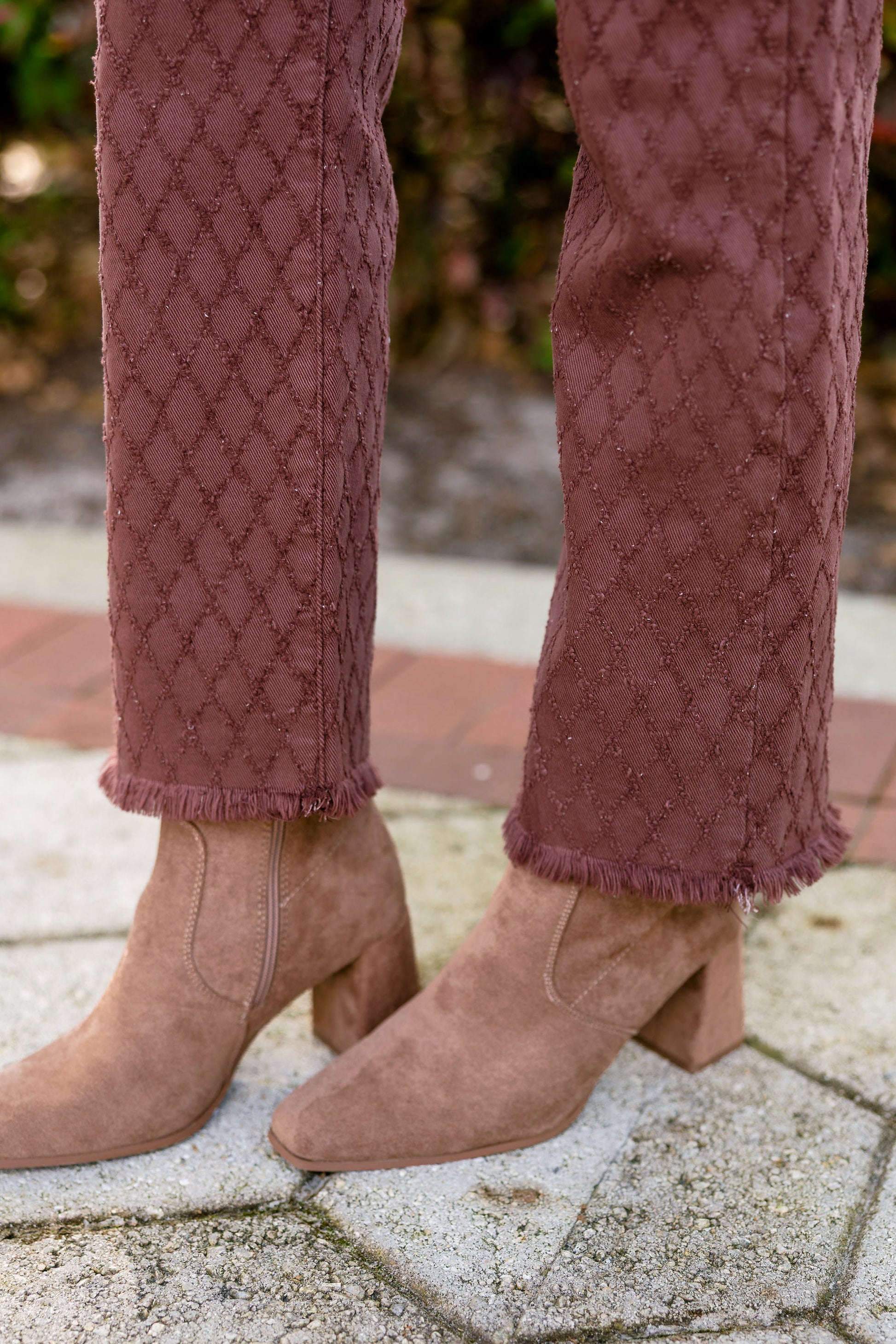 Honey Crush By Risen - High Rise Tummy Control Straight Jeans - Choco Brown