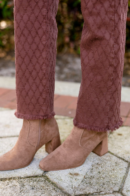 Honey Crush By Risen - High Rise Tummy Control Straight Jeans - Choco Brown