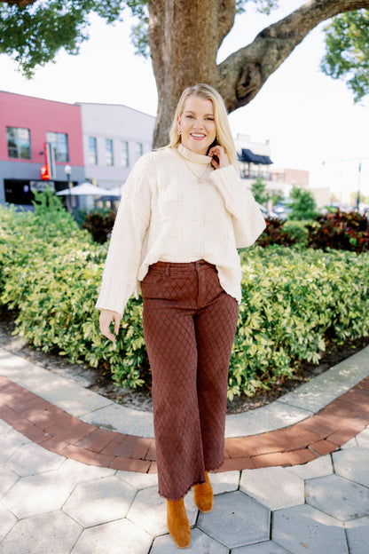 Honey Crush By Risen - High Rise Tummy Control Straight Jeans - Choco Brown