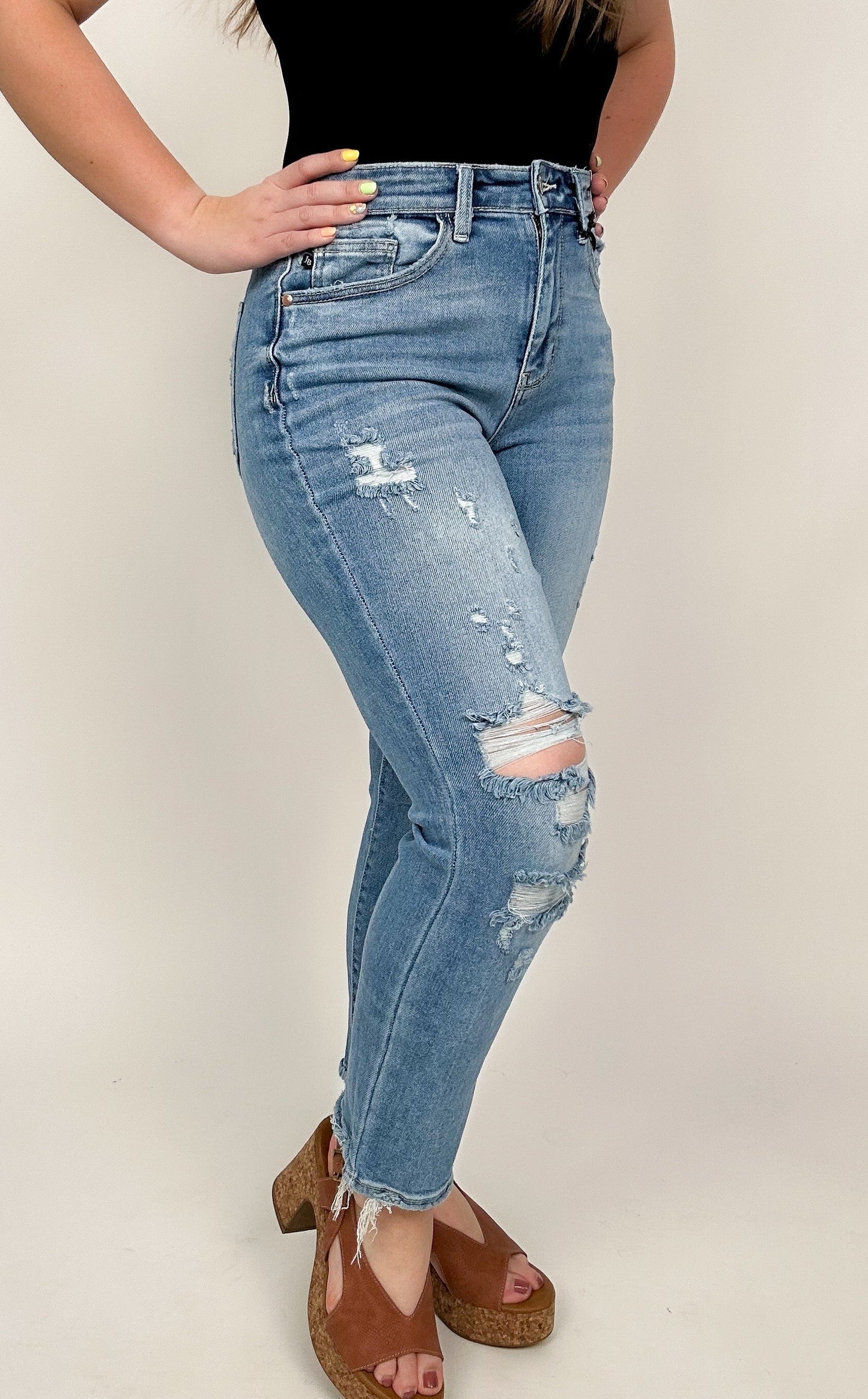 Judy Blue 90's Hi Rise Slim Straight Leg Jeans
