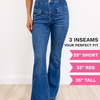 Sexy Back by The Denim BAR  - Flare Jeans in Blue - 3 Inseams