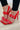 Ana Buckle Strap Heels - Red