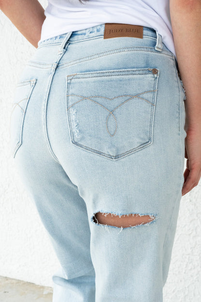 Judy Blue Queen Of Pop High Rise Destroy 90's Straight Jeans *JB
