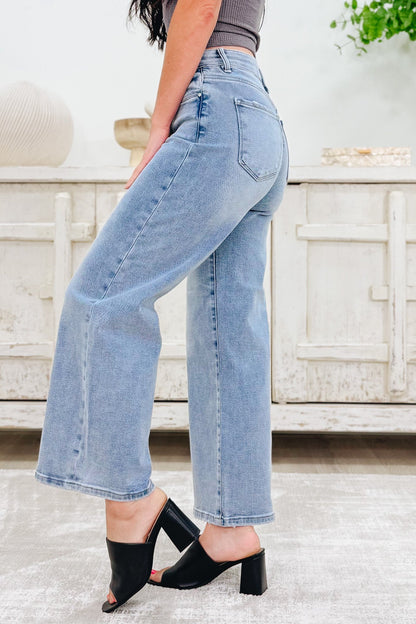 The Alice By Risen - High Rise Crop Wide Leg Jeans - Light