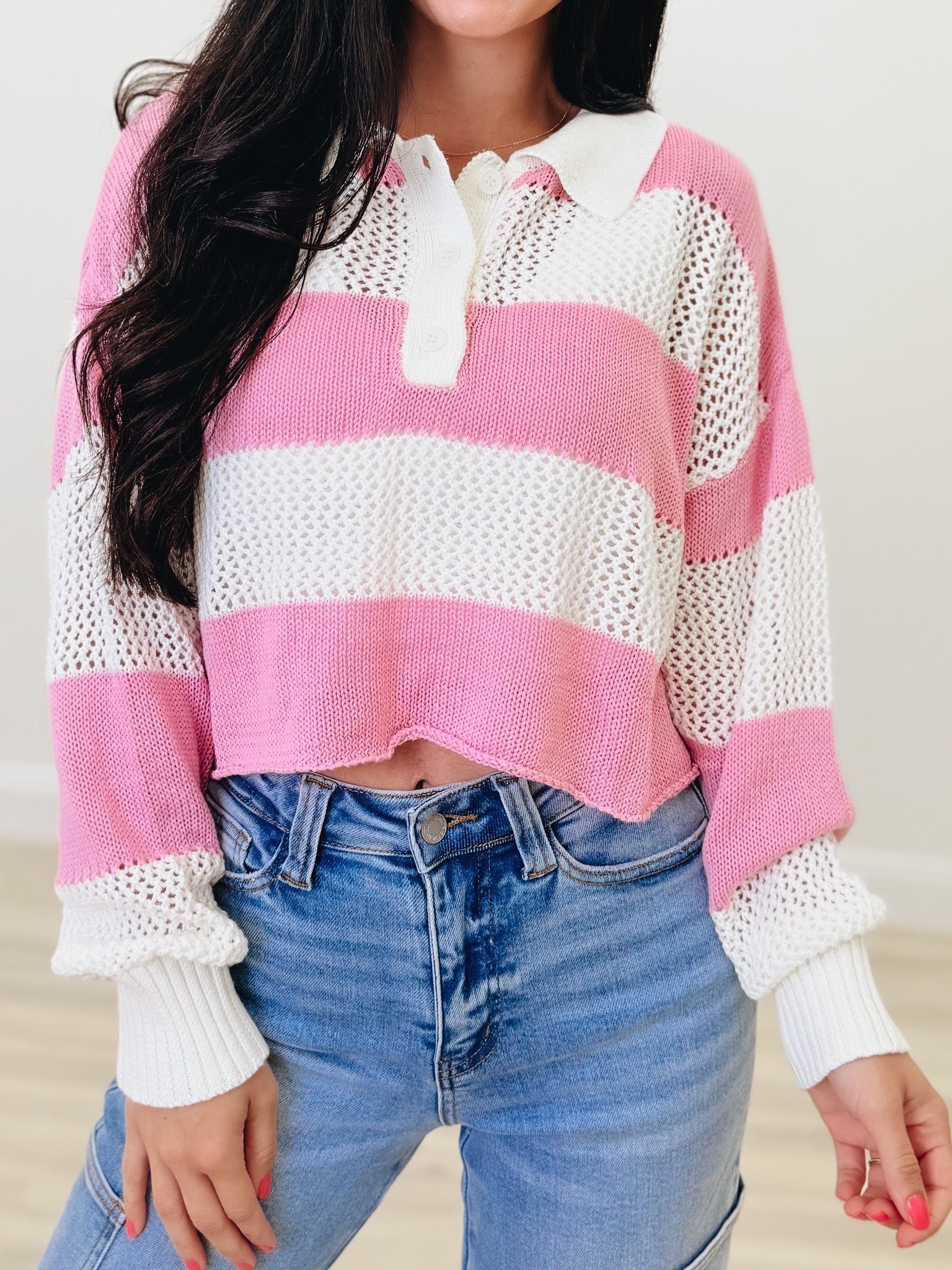 The Beachline Crochet Sweater Top - 2 Colors!