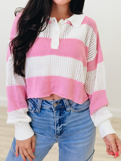 The Beachline Crochet Sweater Top - 2 Colors!