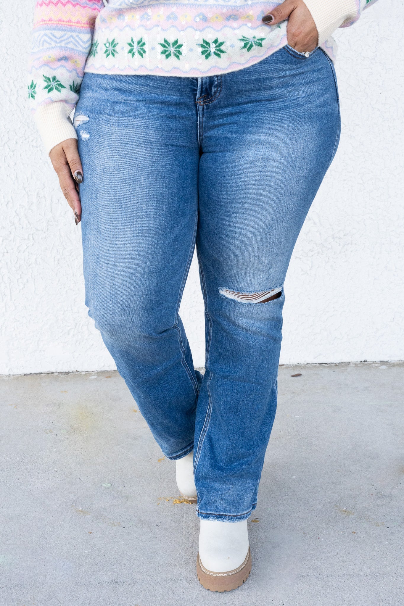 The Rachel By Risen - High Rise Ankle Straight Jeans