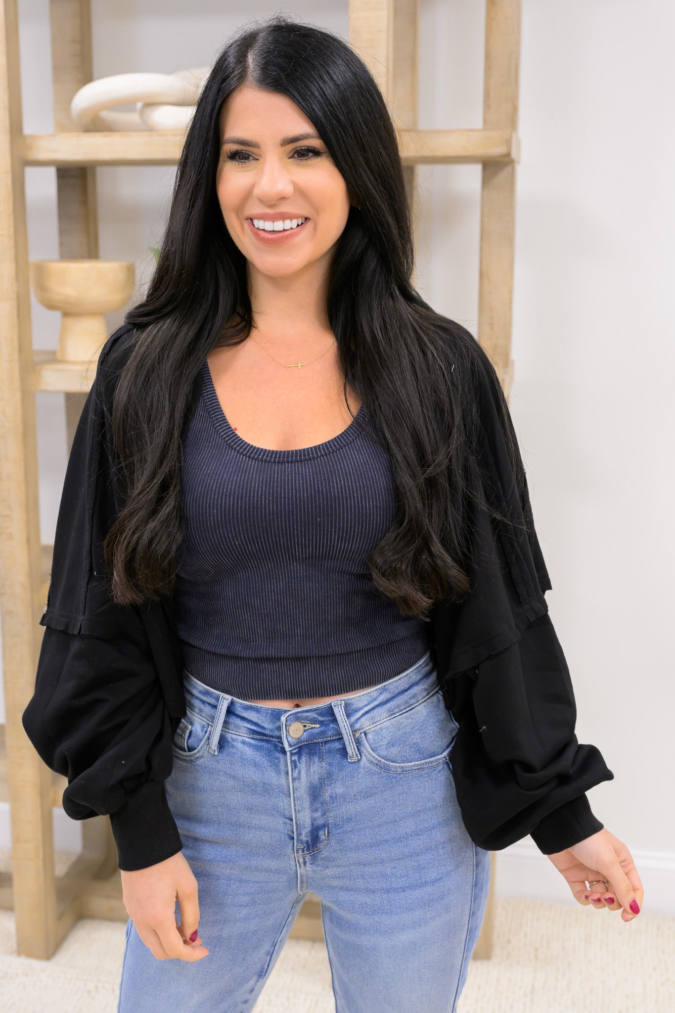 How Cute Open Cardigan - Black