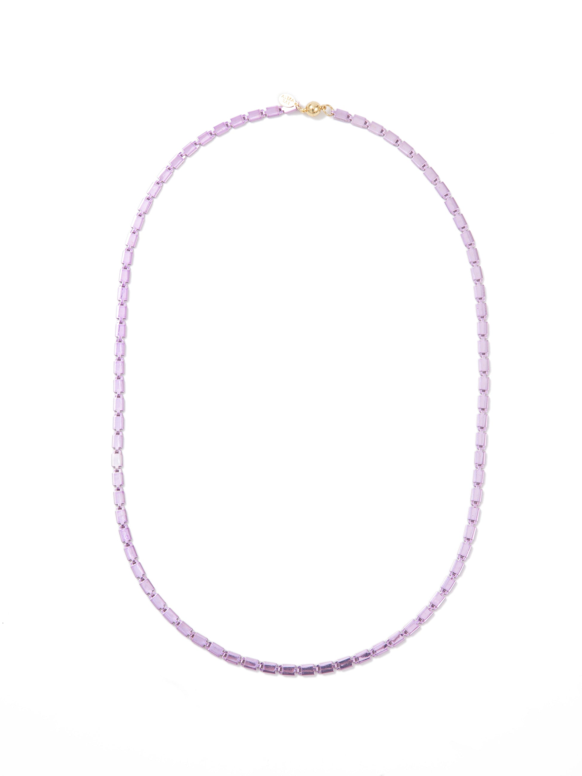 Across The Line Necklace -  Liquid Metallic Lavender Mist