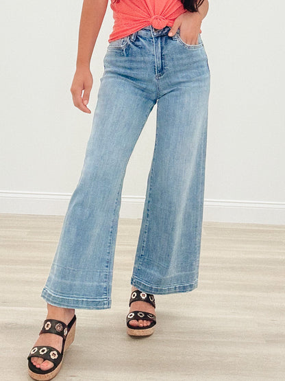 The Heather By Mica - High Rise Wide Leg Jeans - Earth Blue