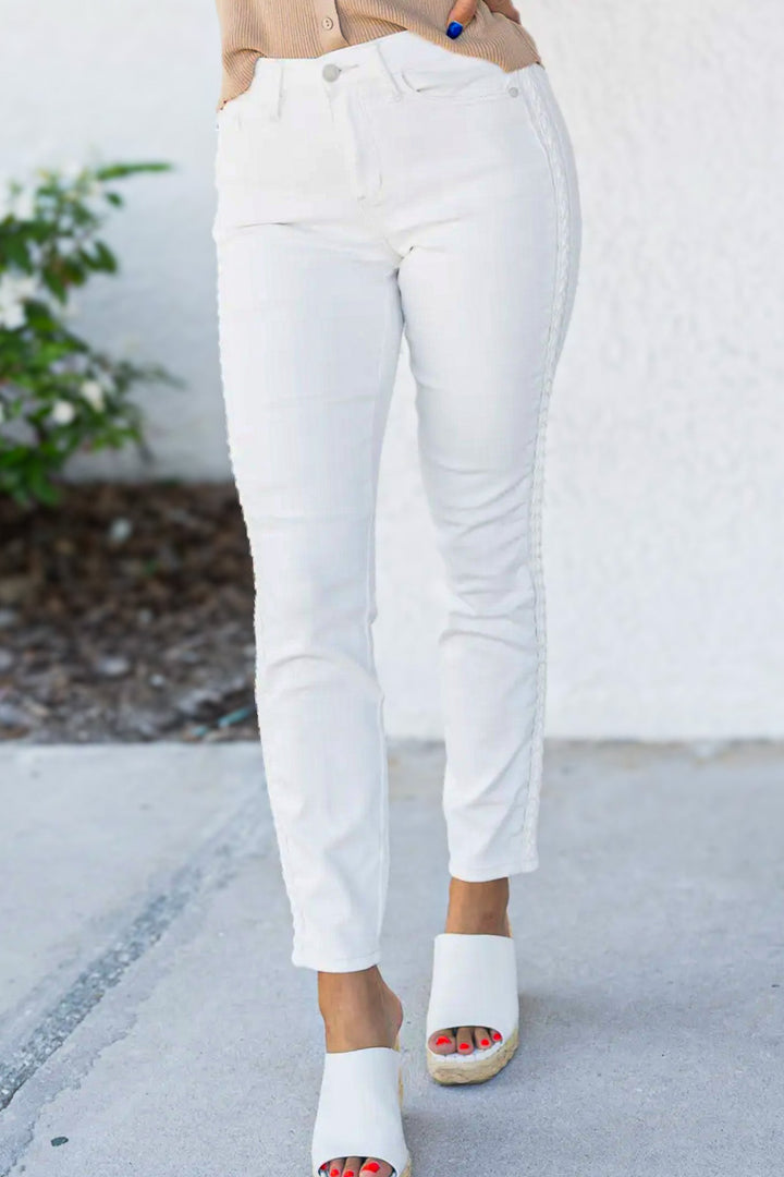 Judy Blue The Way You Move Mid Rise Braided Relaxed Jeans *JB
