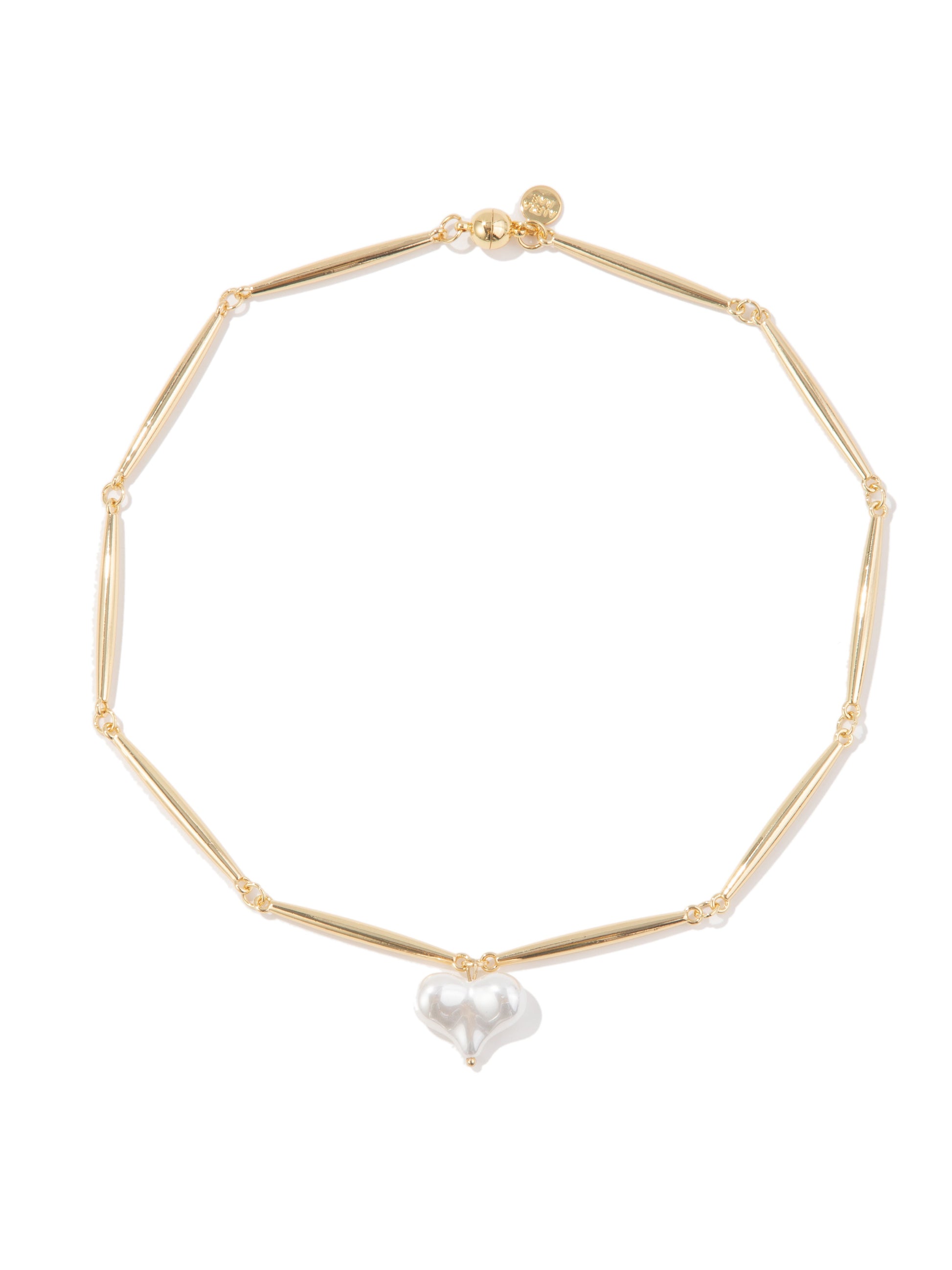 Night Love Necklace - Gold White