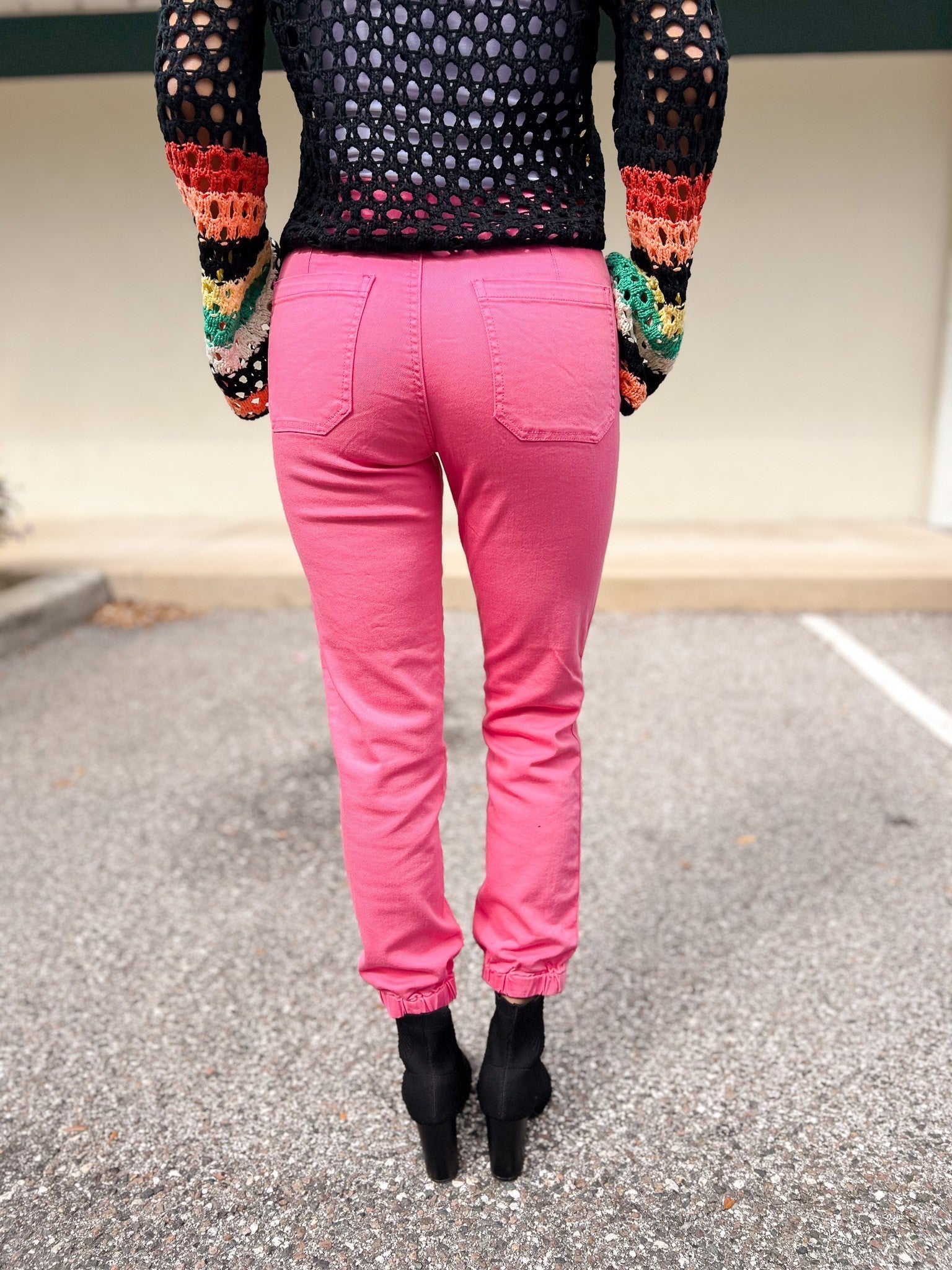 Risen Top Gun Jogger Jeans - Hot Pink