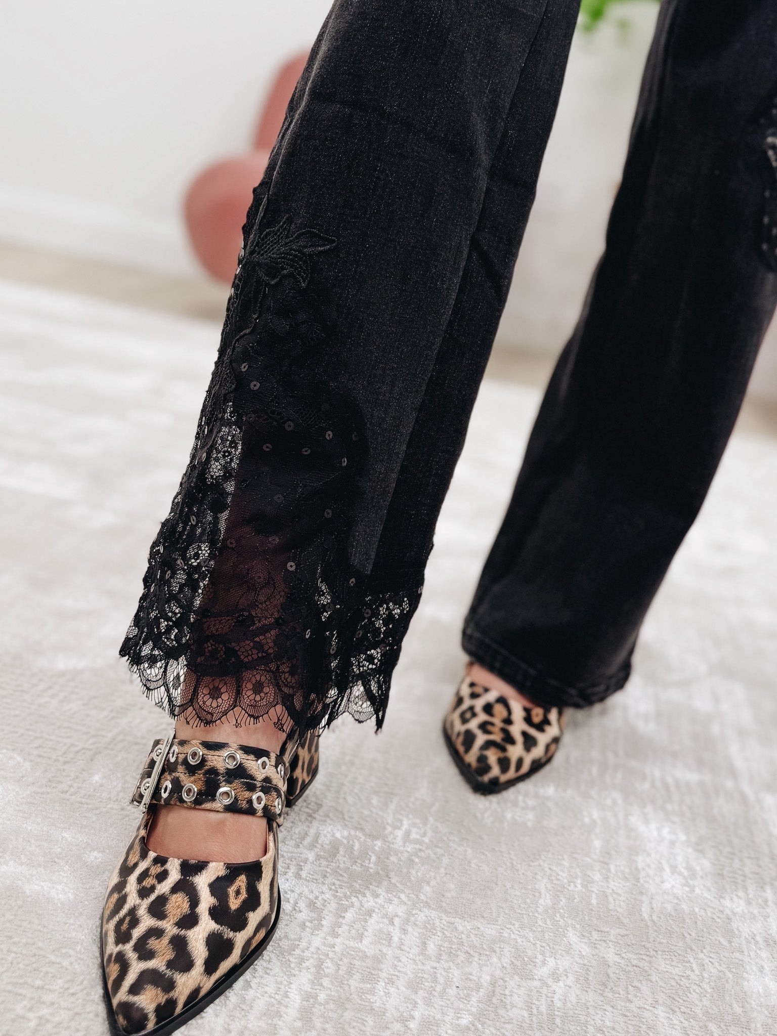 Sweet Piece By BAR Label - Mid Rise Lace Detail Jeans