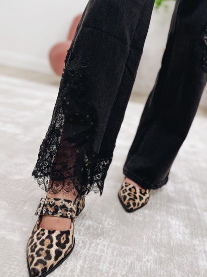 Sweet Piece By BAR Label - Mid Rise Lace Detail Jeans