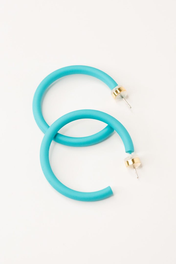 Josefina Earrings Small - Matte Aquamarine