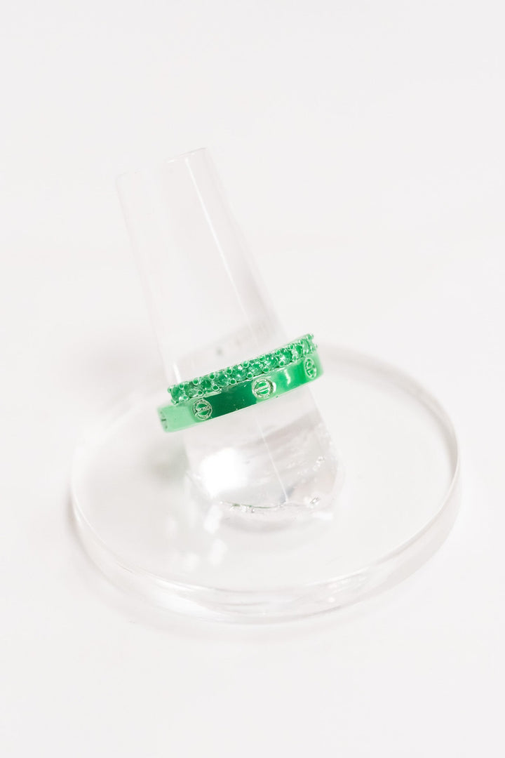Cart This Ring - Neon Metallic Apple Green