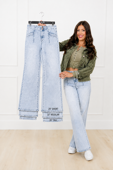 Prime Time by The Denim BAR  - Wide Leg Jeans - 3 Inseams