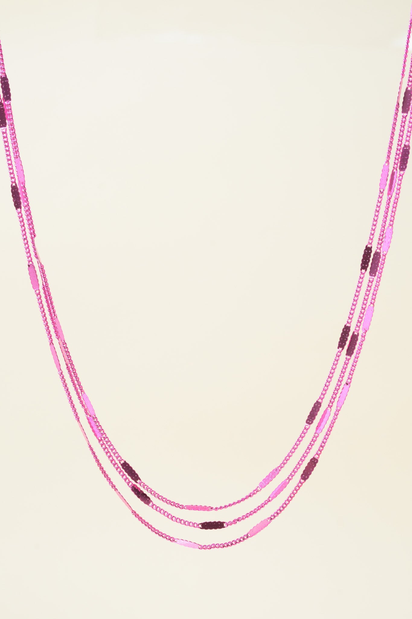 Vegas Night Necklace - Metallic Barbie Pink