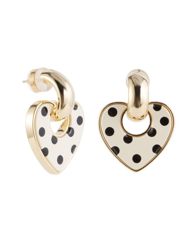 Dottie Earrings Heart - White Black