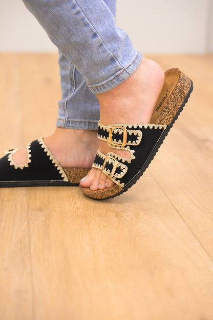 Ccocci Berk Double Strap Sandals - Black