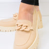 Madison Chunky Platform Loafers - Beige