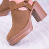 Palazzo Platform Booties - Chestnut