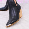 Antonia Side Slit Ankle Booties - Black