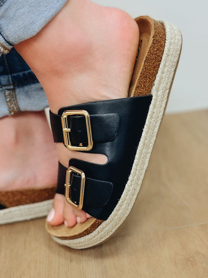 The Marfa Platform Sandal - Black