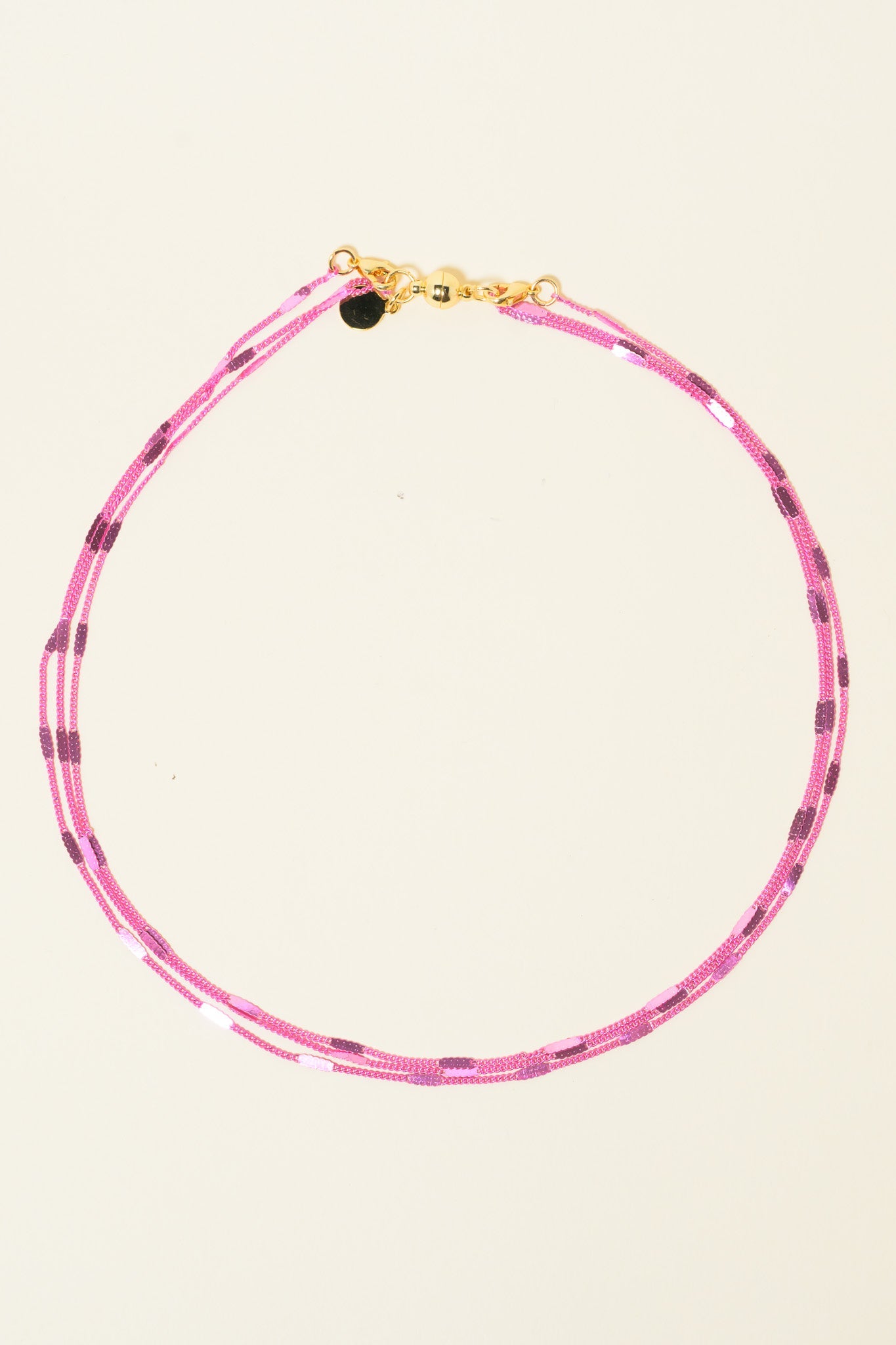 Vegas Night Necklace - Metallic Barbie Pink