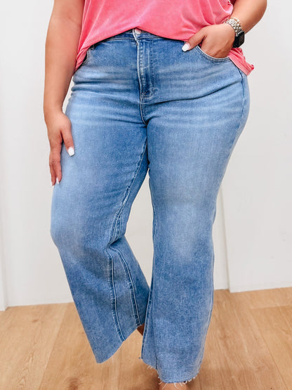 The Chrishell By Risen - Mid Rise Flare Seam Detailing Jeans-Medium