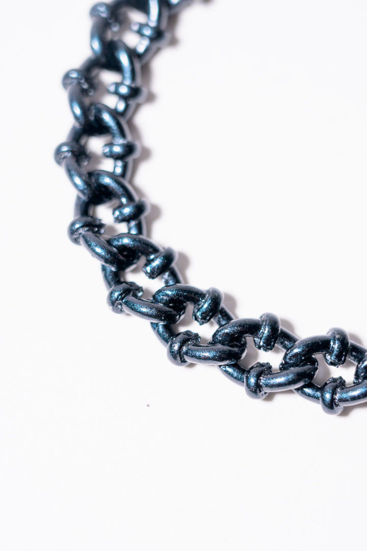Just A Girl Bracelet - Metallic Black