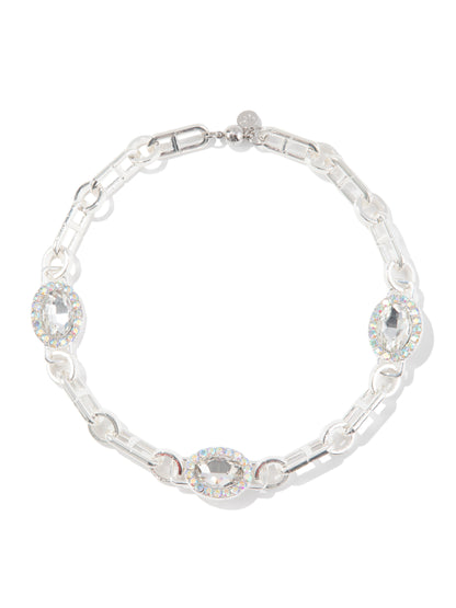 Helena Necklace - Liquid Metallic Pearl White