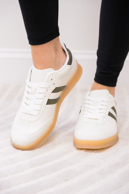 Christi Double Stripe Sneakers - Off White