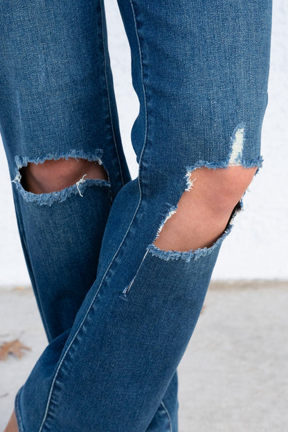 The Brandi By Judy Blue - High Rise Distressed Dad Jeans
