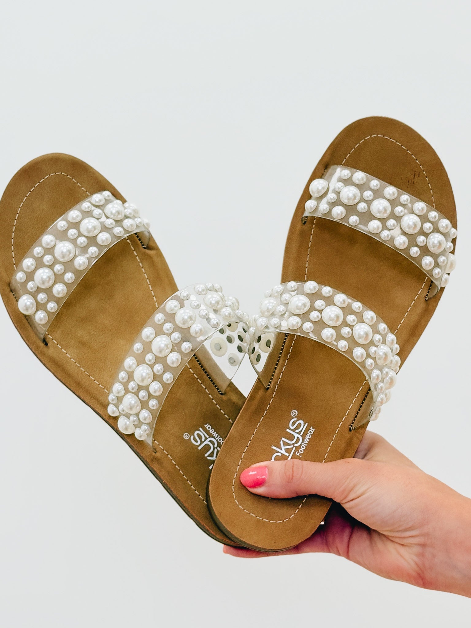 Corky's Double Take Sandals - Clear Pearls