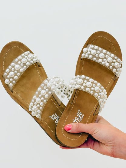 Corky's Double Take Sandals - Clear Pearls