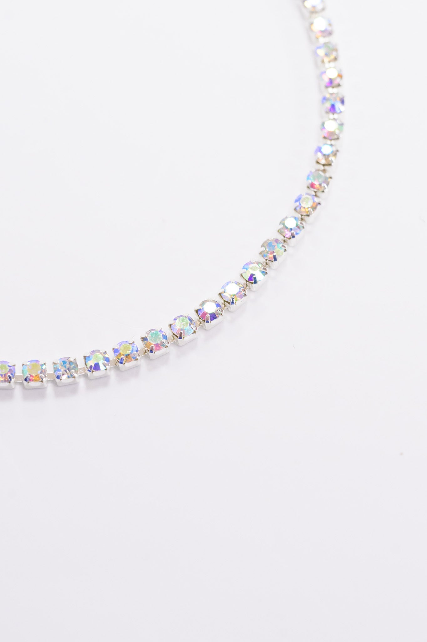 Breakfast At Tiffany's Anklet - Liquid Metallic Pearl White AB