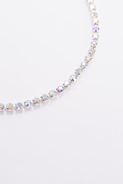 Breakfast At Tiffany's Anklet - Liquid Metallic Pearl White AB