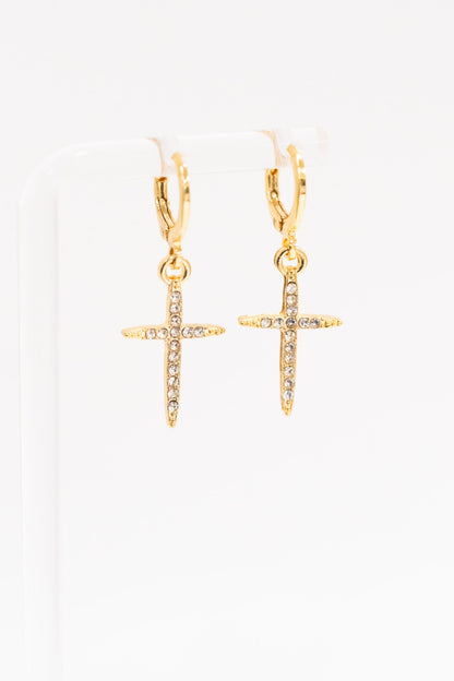 Cross Of Hope Earrings - Metallic Moonlight
