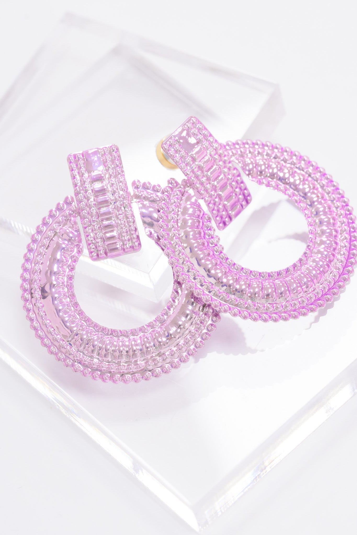 Disco Babe Earrings - Metallic Lilac