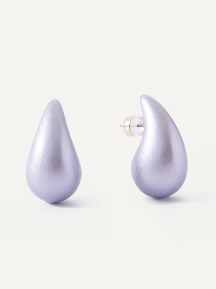 Big Drop Earrings - Metallic Lilac