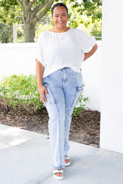 Risen Heartbreaker High Rise Straight Cargo Jeans