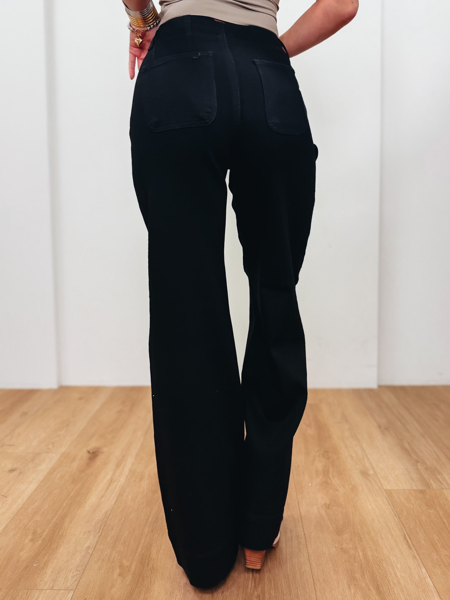Make It Take It By Risen - High Rise Double Button Jeans - Black