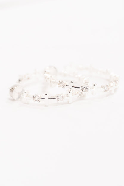 Trinity Earrings - Liquid Metallic Pearl White
