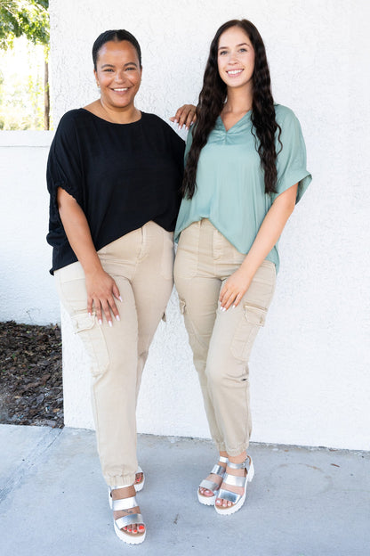 Made For You By Risen - High Rise Cargo Jogger Pants