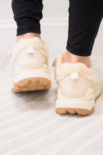 Teddy Bear Furry Sneakers - Beige