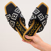 Ccocci Hayden Crochet Knitted Cross Sandal - Black