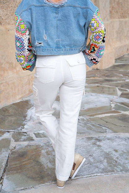Cloud 9 By Judy Blue High Rise Cargo Straight Jeans *JB